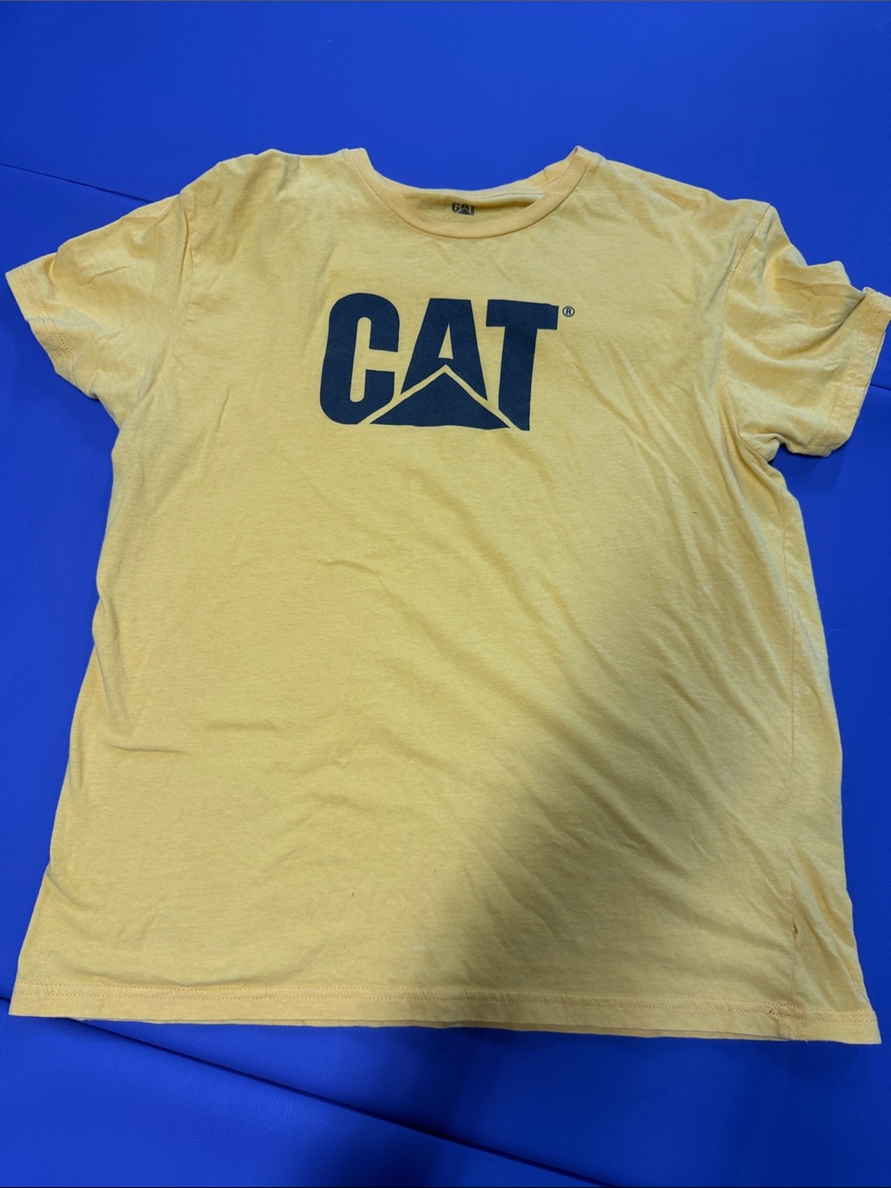 Caterpillar Yellow Pet T-Shirt with Black Logo
